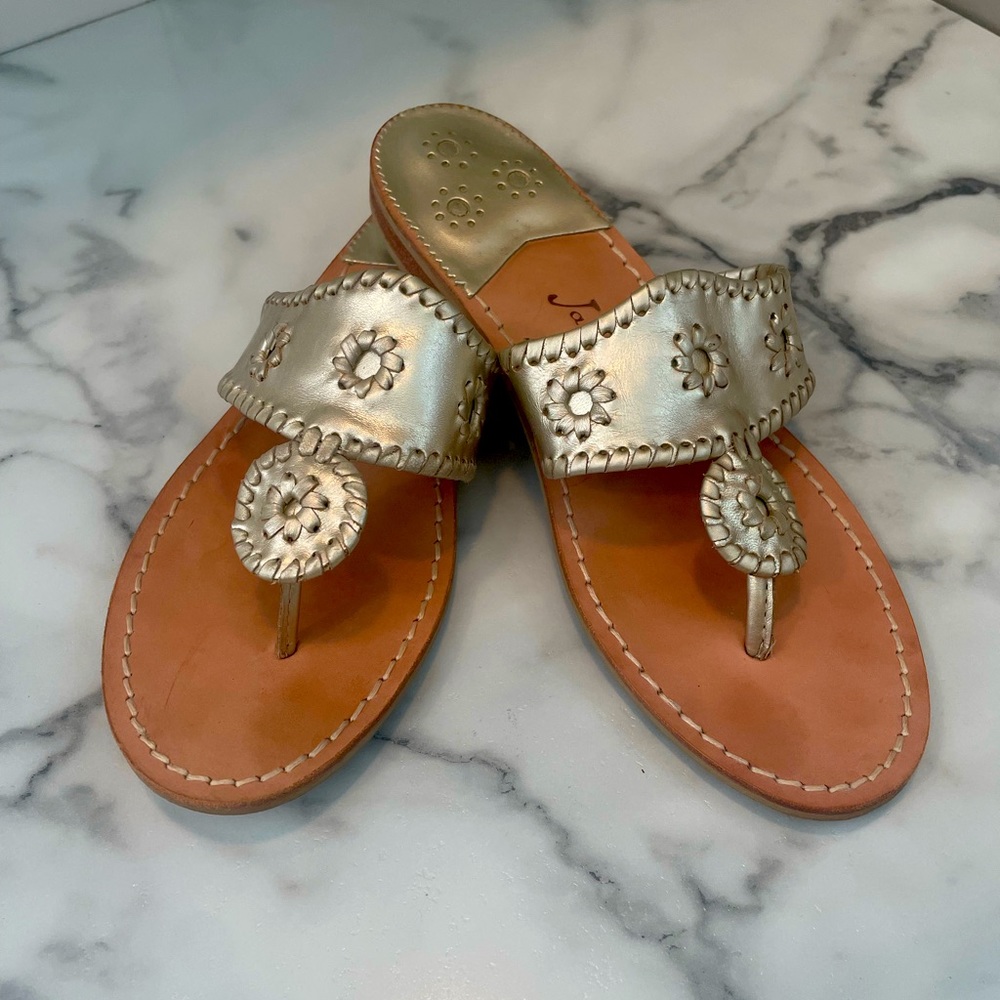Jacks Flat Sandal- Platinum
